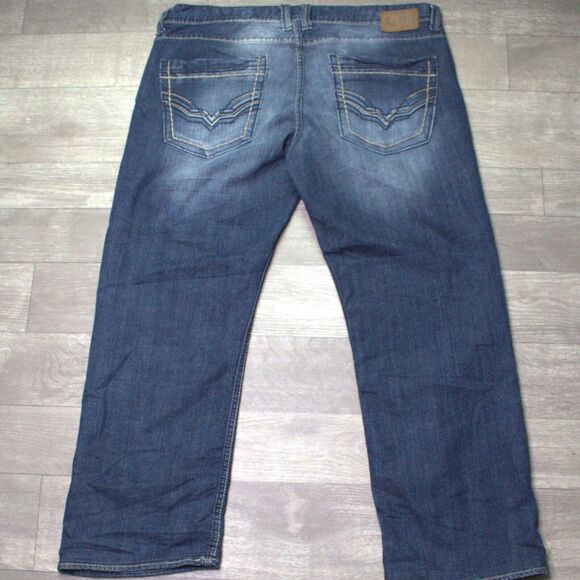 BKE Jake 36R Distressed Whiskered Denim Med Wash Jeans 36 - Picture 5 of 6